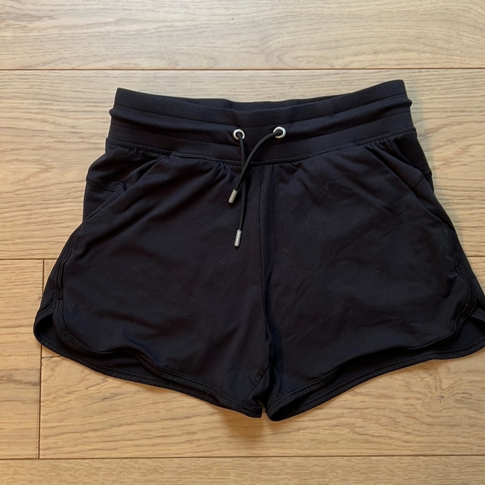 Girls Black workout shorts with pockets